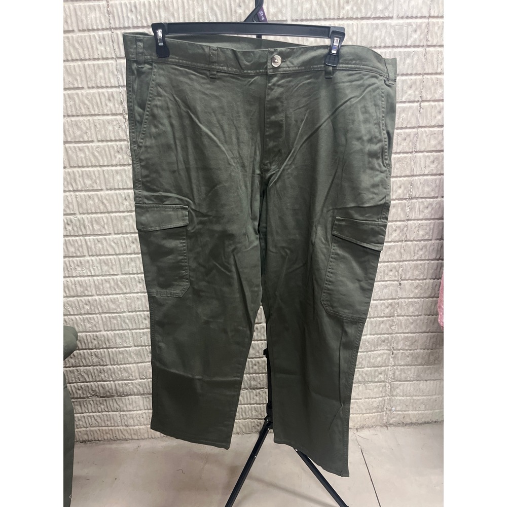 George Mens‎ Cargo Pants Dark Ivy Olive Green Straight Leg Utility 40x29 NEW